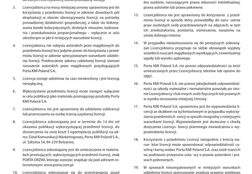Licencja dot. użytkowania materiałów graficznych